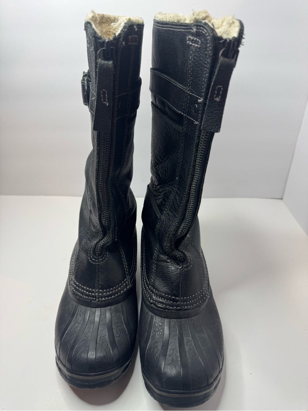 Sorel Black Leather Winter Boots Womens Size 7